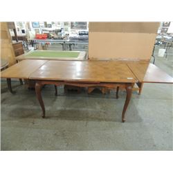 ANTIQUE EUROPEAN DANISH OAK PARQUET DINING TABLE