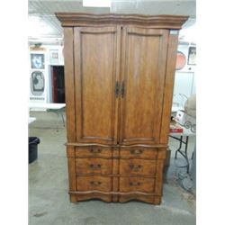 ARLINGTON MAHOGANY FINISH PICKLED FINISH ARMOIRE