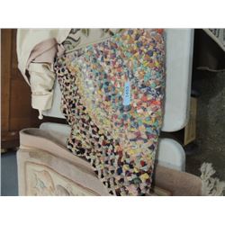 VINTAGE HAND MADE RAG RUG CLOTH TEAR STRIPS BRAID
