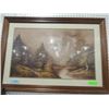 Image 1 : WOODEN B. CHIPTON SIGNED PRINT FRAMED
