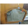 Image 1 : ETCHED GLASS OAK WOOD WOODEN FRAMED MIRROR