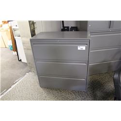 HAWORTH PREMISE CHARCOAL GREY 3 DRAWER LATERAL FILE CABINET