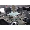 Image 1 : 5' GLASS AND CHROME CONFERENCE TABLE W/ FROSTED, RAISED ROTATING CENTRE PIECE