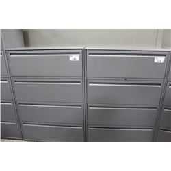 HAWORTH PREMISE CHARCOAL GREY 4 DRAWER LATERAL FILE CABINET