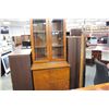 Image 2 : PAOLI TRADITIONAL BURLE INLAID 6' EXECUTIVE DESK W/ MATCHING GLASS DOOR STORAGE CABINET