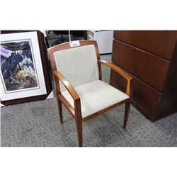 HAWORTH BEIGE CHERRY FRAMED CLIENT CHAIR