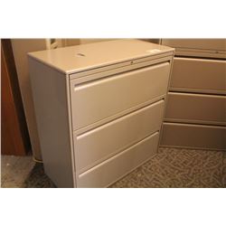 HAWORTH PREMISE BEIGE 3 DRAWER LATERAL FILE CABINET