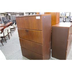 HAWORTH CHERRY 4 DRAWER LATERAL FILE CABINET