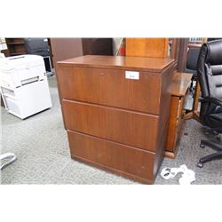 HAWORTH CHERRY 3 DRAWER LATERAL FILE CABINET