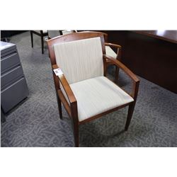 HAWORTH BEIGE CHERRY FRAMED CLIENT CHAIR