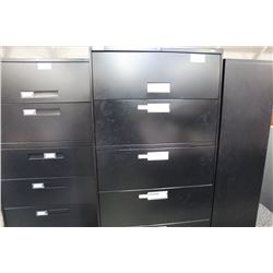 BLACK 5 DRAWER LATERAL FILE CABINET