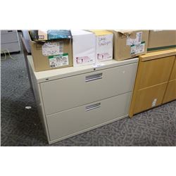 BEIGE 2 DRAWER LATERAL FILE CABINET