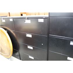 BLACK 4 DRAWER LATERIAL FILE CABINET