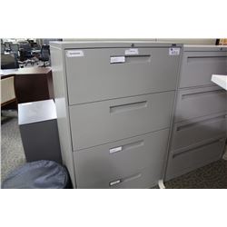 GREY 4 DRAWER LATERIAL FILE CABINET