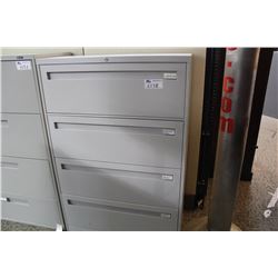 GREY 4 DRAWER LATERIAL FILE CABINET