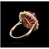 Image 3 : 14KT Rose Gold 6.64ct Ruby and Diamond Ring