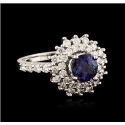 14KT White Gold 1.14ct Tanzanite and Diamond Ring