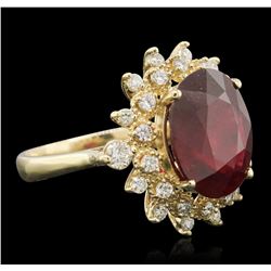 14KT Yellow Gold 7.92ct Ruby and Diamond Ring