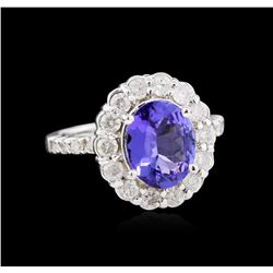 1.86ct Tanzanite and Diamond Ring - 14KT White Gold