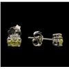 Image 2 : 1.21ctw Yellow Diamond Stud Earrings - 14KT White Gold