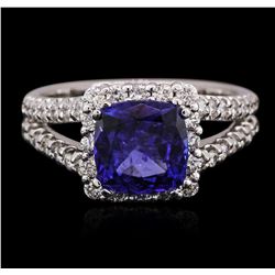 14KT White Gold 2.53ct Tanzanite and Diamond Ring