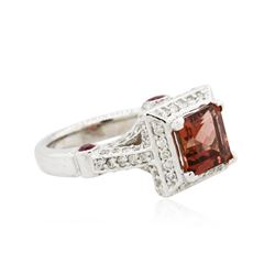 14KT White Gold 2.12ct Tourmaline and Diamond Ring