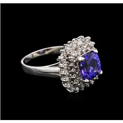 2.80ct Tanzanite and Diamond Ring - 14KT White Gold