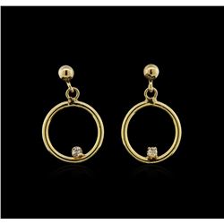 0.03ctw Diamond Earrings - 14KT Yellow Gold