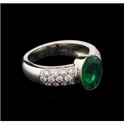 1.78ct Emerald and Diamond Ring - 18KT White Gold