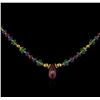 Image 1 : 38.50ctw Multi Gemstone Necklace - 14KT Yellow Gold