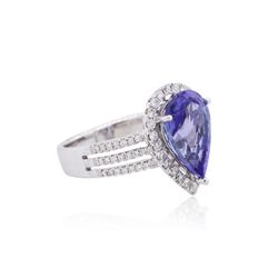 14KT White Gold 3.99ct Tanzanite and Diamond Ring