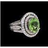 Image 1 : 4.51ct Tourmaline and Diamond Ring - 14KT White Gold