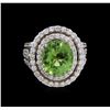 Image 2 : 4.51ct Tourmaline and Diamond Ring - 14KT White Gold