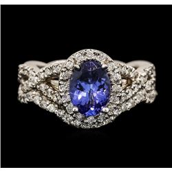 14KT White Gold 1.44ct Tanzanite and Diamond Ring