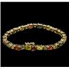 Image 2 : 17.55ctw Multi Color Sapphire Bracelet - 14KT Yellow Gold