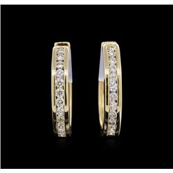 0.70ctw Diamond Hoop Earrings - 14KT Yellow Gold