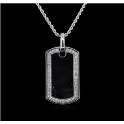 1.31ctw Diamond Tag Pendant With Chain - 14KT White Gold