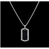 Image 2 : 1.31ctw Diamond Tag Pendant With Chain - 14KT White Gold