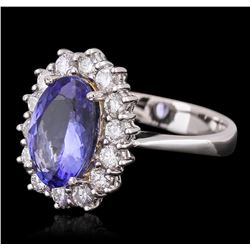 14KT White Gold 2.80ct Tanzanite and Diamond Ring