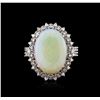 Image 2 : 14KT White Gold 6.44ct Opal and Diamond Ring