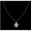 Image 2 : 14KT White Gold 0.15ctw Diamond Pendant With Chain