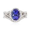 14KT White Gold 1.95ct Tanzanite and Diamond Wedding Ring Set