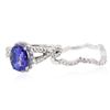 Image 3 : 14KT White Gold 1.95ct Tanzanite and Diamond Wedding Ring Set