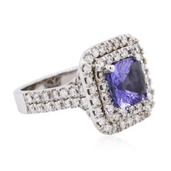 14KT White Gold 2.30ct Tanzanite and Diamond Ring