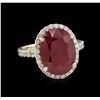 Image 1 : 8.88ct Ruby and Diamond Ring - 14KT Yellow Gold