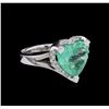 Image 1 : 5.72ct Emerald and Diamond Ring - 14KT White Gold
