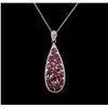 Image 1 : 3.70ctw Ruby and Diamond Pendant With Chain - 14KT Rose Gold