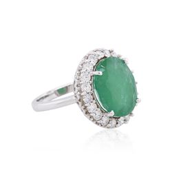 14KT White Gold 5.95ct Emerald and Diamond Ring