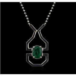 SILVER 2.00ct Emerald Necklace