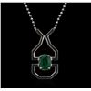 Image 1 : SILVER 2.00ct Emerald Necklace
